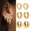 Wholesale Geometric Light Luxury Style Copper Plated Diamond Earrings