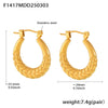 Wholesale Geometric Light Luxury Style Stainless Steel Gold Plated Ferris Wheel And Wheat Grain Earrings For Women