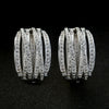 Wholesale Geometric Line Copper Ear Buckle Women's Multilayer Cross Zirconia Elegant Earrings