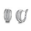Wholesale Geometric Line Copper Ear Buckle Women's Multilayer Cross Zirconia Elegant Earrings