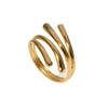 Wholesale Geometric Line Opening Ring In Stainless Steel With Gold Plated Electroplating Simple Cold Style For Women