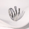 Wholesale Geometric Line Opening Ring In Stainless Steel With Gold Plated Electroplating Simple Cold Style For Women
