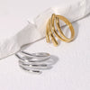 Wholesale Geometric Line Opening Ring In Stainless Steel With Gold Plated Electroplating Simple Cold Style For Women
