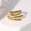 Wholesale Geometric Line Opening Ring In Stainless Steel With Gold Plated Electroplating Simple Cold Style For Women