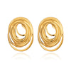 Wholesale Geometric Line Oval Ring Earrings For Women Stainless Steel Pvd Furnace Vacuum Real Gold Plated