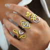 Wholesale Geometric Line Stainless Steel Open Ring With Vacuum Real Gold Plating In Pvd Furnace For Women And Unisex
