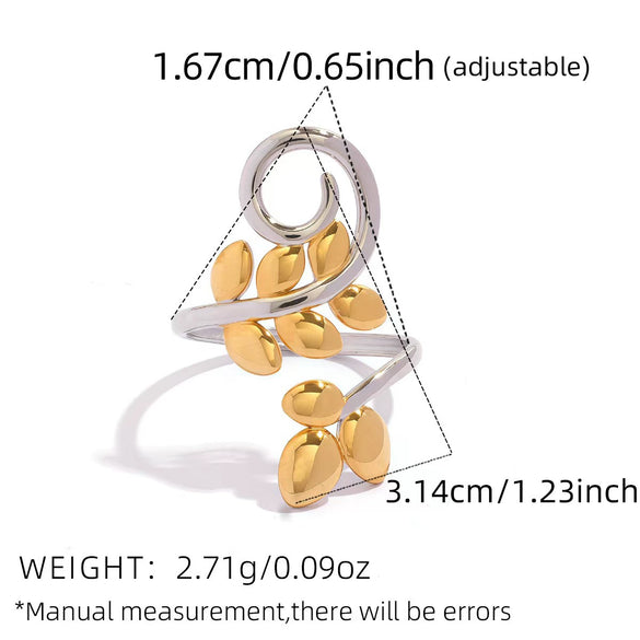 Wholesale Geometric Line Stainless Steel Open Ring With Vacuum Real Gold Plating In Pvd Furnace For Women And Unisex
