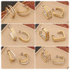Wholesale Geometric Linear Stainless Steel Earrings With Electroplating For Women