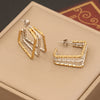 Wholesale Geometric Linear Stainless Steel Earrings With Electroplating For Women