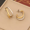 Wholesale Geometric Linear Stainless Steel Earrings With Electroplating For Women