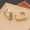 Wholesale Geometric Linear Stainless Steel Earrings With Electroplating For Women