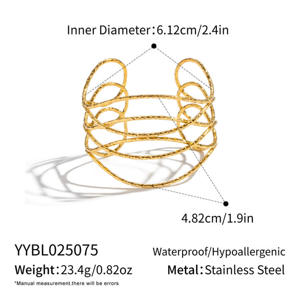 Wholesale Geometric Lines Cross Hollow Opening Stainless Steel Electroplated Bracelet Jewelry For Girls