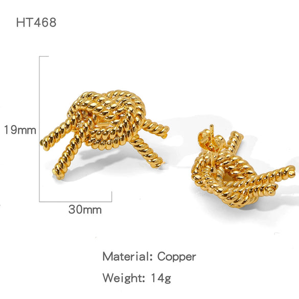 Wholesale Geometric Lines Design Copper Electroplated Women's Earrings