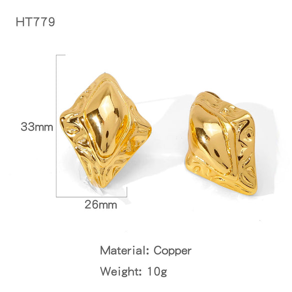 Wholesale Geometric Lines Design Copper Electroplated Women's Earrings