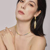 Wholesale Geometric Long Drop Stainless Steel Pvd Plated Women's Earrings