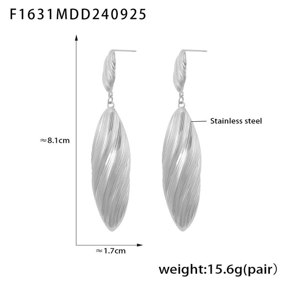 Wholesale Geometric Long Drop Stainless Steel Pvd Plated Women's Earrings