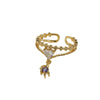 Wholesale Geometric Love Copper Ring With Electroplating For Women