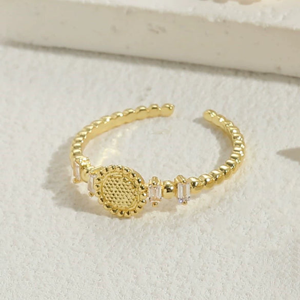 Wholesale Geometric Love Copper Ring With Electroplating For Women