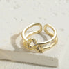 Wholesale Geometric Love Copper Ring With Electroplating For Women