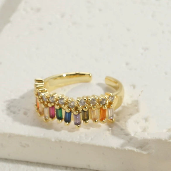Wholesale Geometric Love Copper Ring With Electroplating For Women