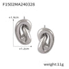 Wholesale Geometric Love Line Twist Design 316L Stainless Steel Gold Plated Hollow Earrings For Women