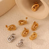 Wholesale Geometric Love Line Twist Design 316L Stainless Steel Gold Plated Hollow Earrings For Women