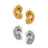 Wholesale Geometric Love Line Twist Design 316L Stainless Steel Gold Plated Hollow Earrings For Women