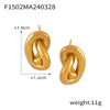 Wholesale Geometric Love Line Twist Design 316L Stainless Steel Gold Plated Hollow Earrings For Women