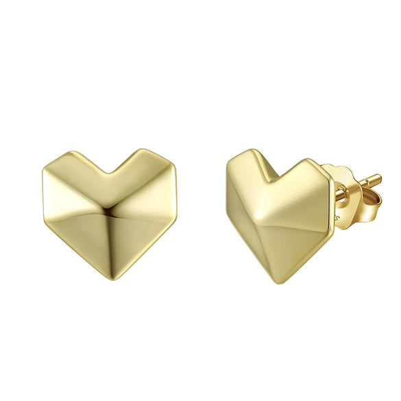 Wholesale Geometric Love Smooth 925 Sterling Silver Electroplated Women's Earrings