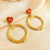 Wholesale Geometric Love Stainless Steel Earrings With 18K Gold Electroplating For Women Vintage Style