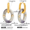 Wholesale Geometric Maillard Style Electroplated Stainless Steel Double Hoop Earrings For Women