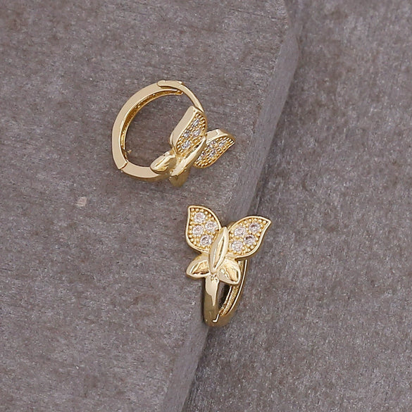 Wholesale Geometric Metal Heart Shaped 18K Gold Plated Gothic Earrings