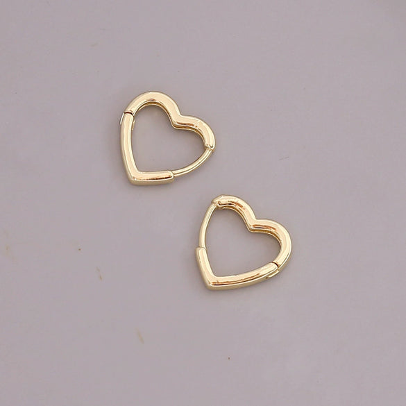 Wholesale Geometric Metal Heart Shaped 18K Gold Plated Gothic Earrings