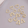 Wholesale Geometric Metal Heart Shaped 18K Gold Plated Gothic Earrings