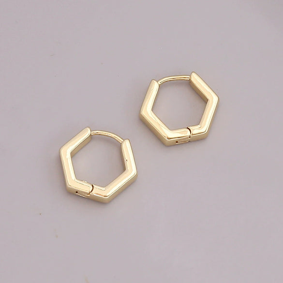 Wholesale Geometric Metal Heart Shaped 18K Gold Plated Gothic Earrings