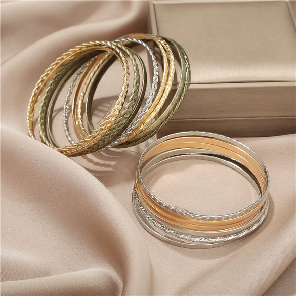 Wholesale Geometric Metal Iron Electroplated Unisex Bracelet Set