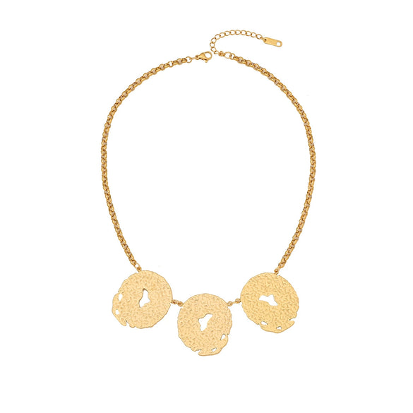 Wholesale Geometric Metal Irregular Stainless Steel Necklace With O Shaped Chain And Electroplating Treatment For Women