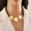 Wholesale Geometric Metal Irregular Stainless Steel Necklace With O Shaped Chain And Electroplating Treatment For Women