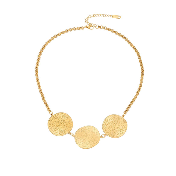 Wholesale Geometric Metal Irregular Stainless Steel Necklace With O Shaped Chain And Electroplating Treatment For Women