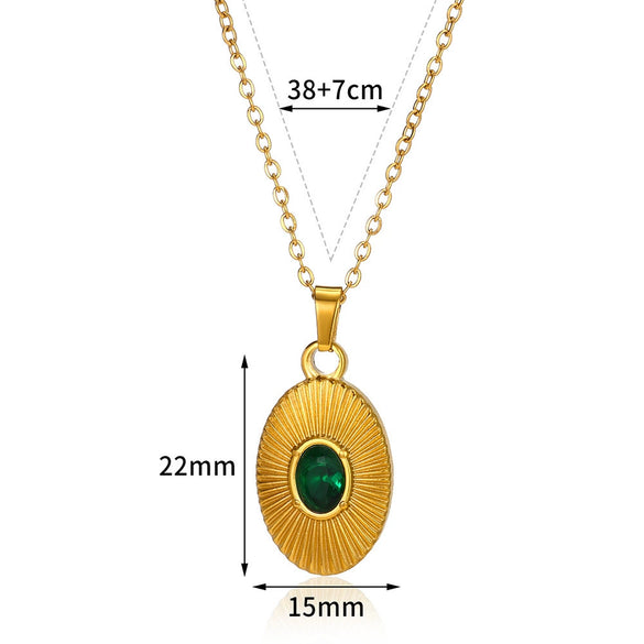 Wholesale Geometric Metal Necklace Retro Style Copper And Stainless Steel Electroplated