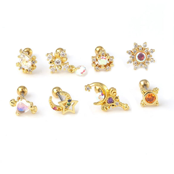 Wholesale Geometric Metal Stainless Steel Ear Nail Jewelry