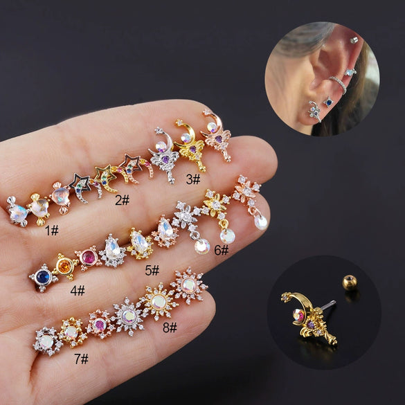 Wholesale Geometric Metal Stainless Steel Ear Nail Jewelry