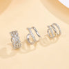 Wholesale Geometric Microinlaid 925 Sterling Silver Ear Clip Earrings Electroplated Fashion Simple Personality Trend Sweet Cool
