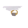 Wholesale Geometric Microinlaid Zircon Adjustable Opening Ring Copper Plated 18K Gold Fashion Jewelry