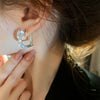 Wholesale Geometric Minimalist Copper Earrings Inlaid With Zircon For Women