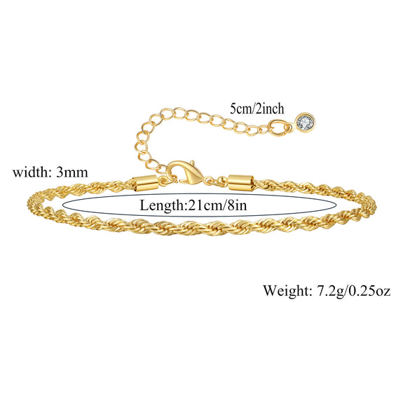 Wholesale Geometric Minimalist Copper Real Gold Plated Anklet For Women