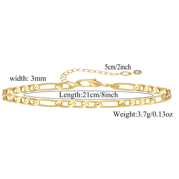 Wholesale Geometric Minimalist Copper Real Gold Plated Anklet For Women