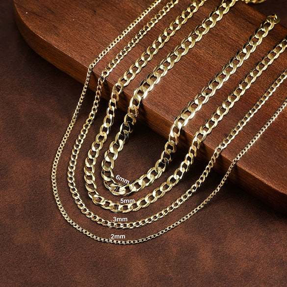 Wholesale Geometric Minimalist Goldplated 925 Silver Side Chain Necklace For Men And Women
