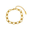 Wholesale Geometric Minimalist Oshaped Dot Stainless Steel 18K Gold Plated Handmade Bracelet For Women