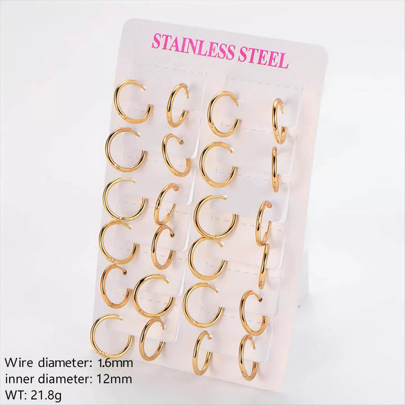 Wholesale Geometric Minimalist Unisex Electroplated Stainless Steel Ear Buckle